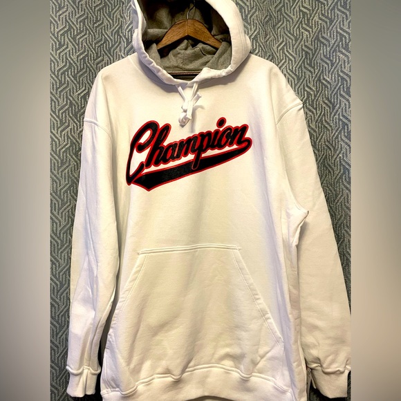 NWT Champion Powerblend Fleece Mens Long Sleeve Hoodie Big and Tall. 2XB. White - Picture 5 of 15